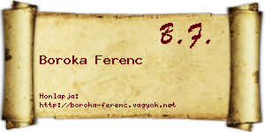 Boroka Ferenc névjegykártya