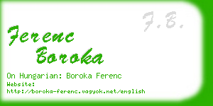 ferenc boroka business card